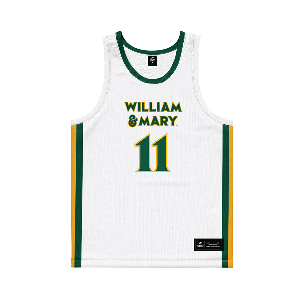 William & Mary - NCAA Women's Basketball : Aislinn Gibson - White Basketball Jersey-0