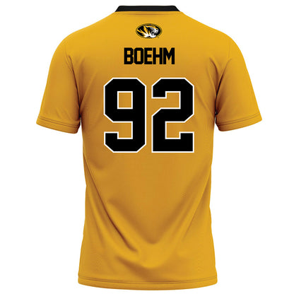 Missouri - NCAA Football : Brody Boehm - Gold Football Jersey