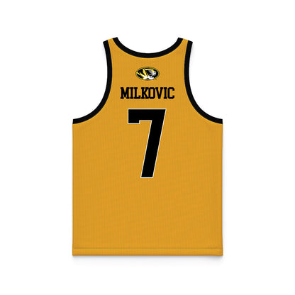 Missouri - NCAA Women's Basketball : Lucija Milkovic - Gold Basketball Jersey-1