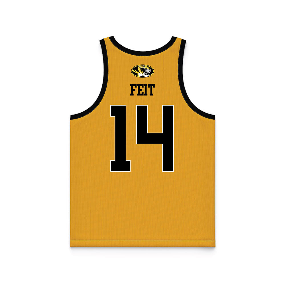 Missouri - NCAA Women's Basketball : Abby Feit - Gold Basketball Jersey