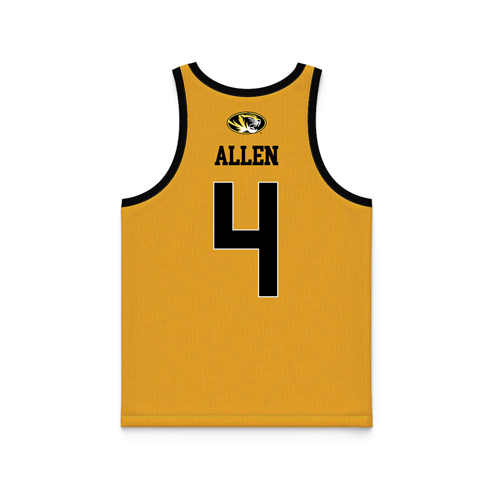 Missouri - NCAA Men's Basketball : Marcus Allen - Gold Basketball Jersey-1