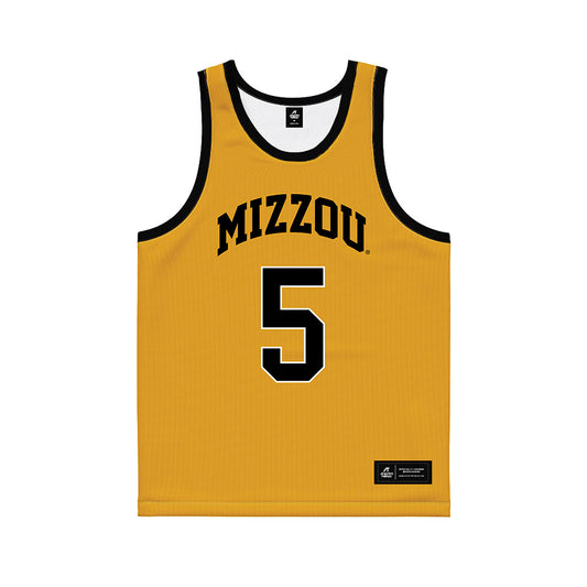Missouri - NCAA Men's Basketball : Antonio Barrett Jr - Gold Basketball Jersey-0