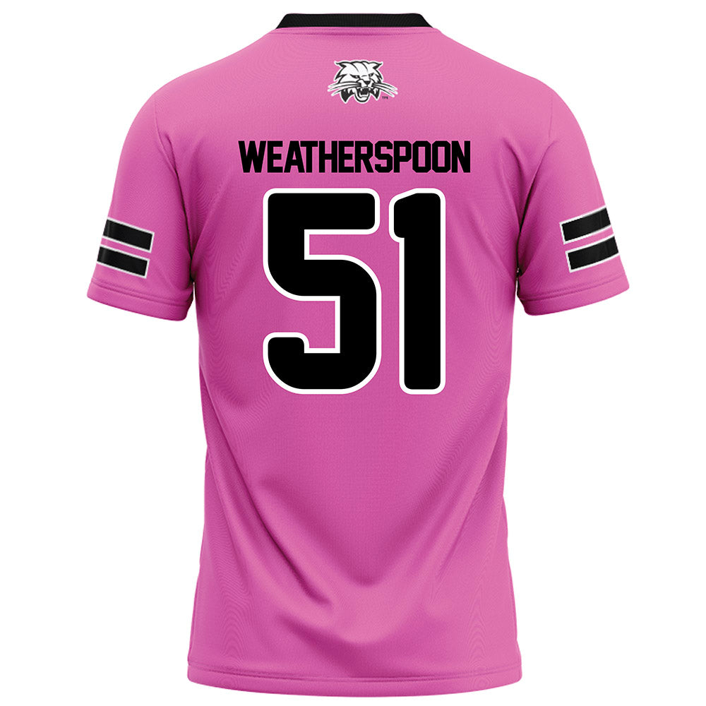 Ohio - NCAA Football : Davion Weatherspoon - Pink Football Jersey