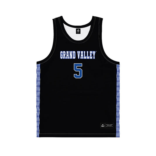 Grand Valley - NCAA Men's Basketball : Trevor Smith - Black Basketball Jersey-0