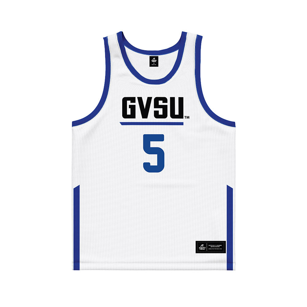 Grand Valley - NCAA Men's Basketball : Trevor Smith - White Basketball Jersey-0