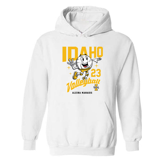 Idaho - NCAA Women's Volleyball : Aleina Manaois - Fashion Shersey Hooded Sweatshirt-0