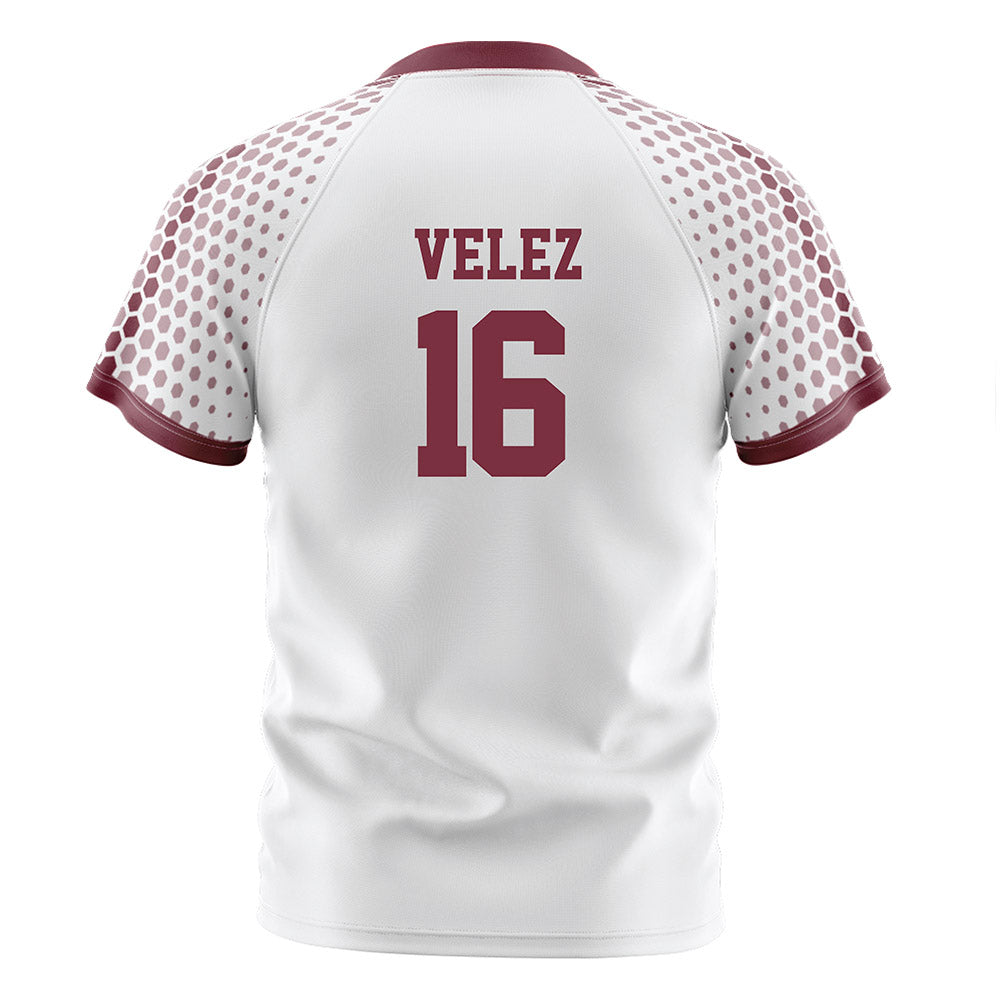 UMass - NCAA Men's Soccer : Shane Velez - White Soccer Jersey