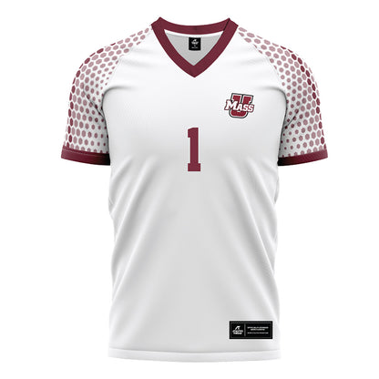 UMass - NCAA Men's Soccer : Alex Geczy - White Soccer Jersey-0