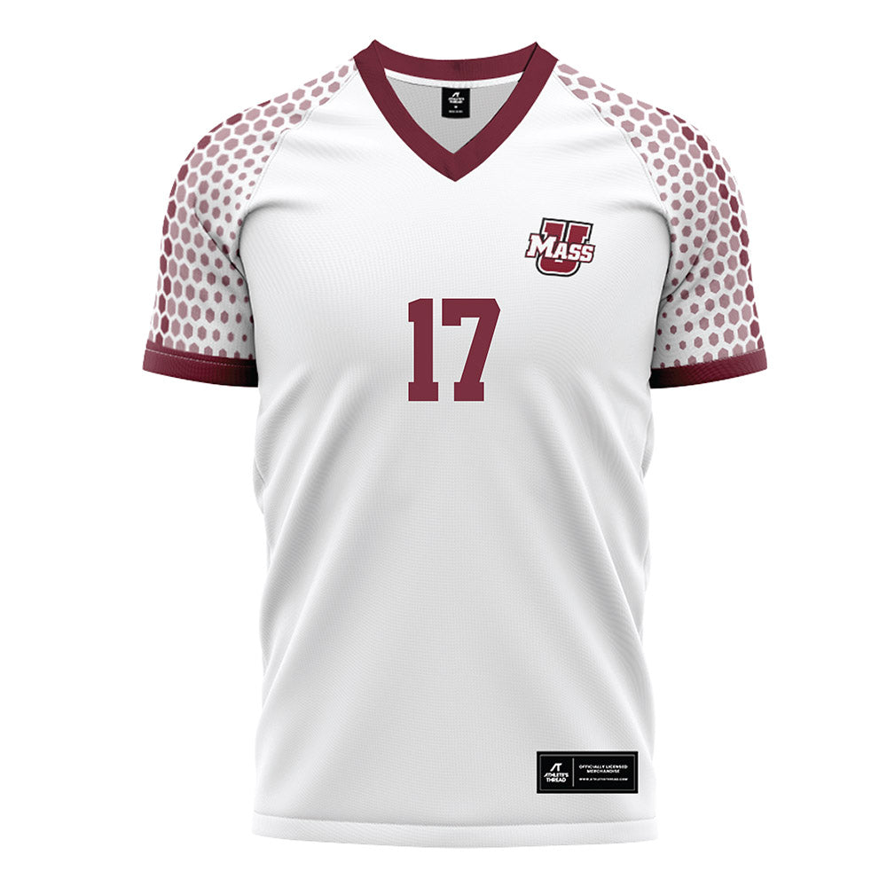 UMass - NCAA Men's Soccer : Braeden Wright - White Soccer Jersey-0