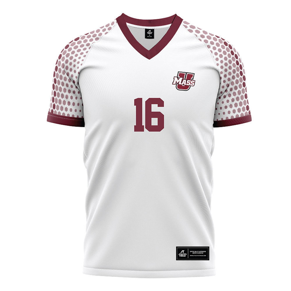 UMass - NCAA Men's Soccer : Shane Velez - White Soccer Jersey