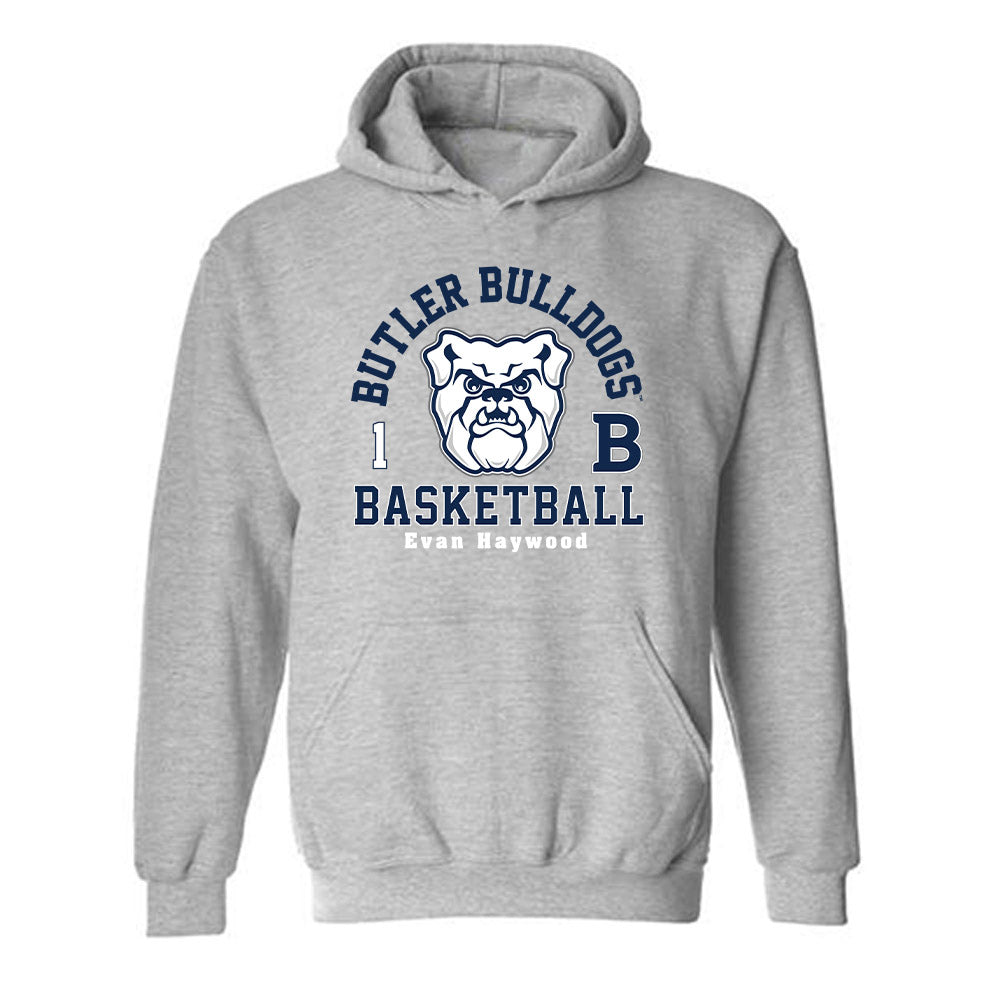 Butler - NCAA Men's Basketball : Evan Haywood - Classic Fashion Shersey Hooded Sweatshirt-0