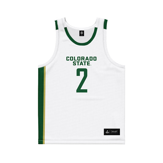 Colorado State - NCAA Men's Basketball : Taviontae Jackson - White Basketball Jersey