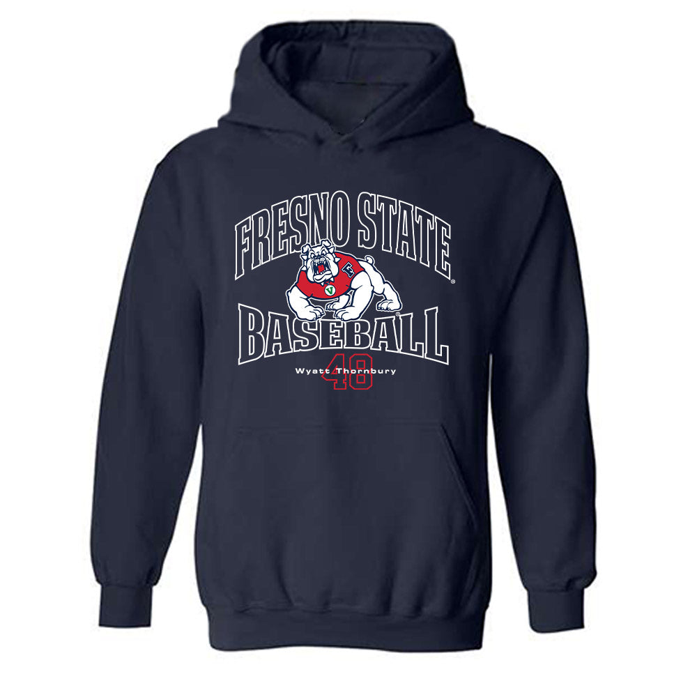 Fresno State - NCAA Baseball : Wyatt Thornbury - Classic Fashion Shersey Hooded Sweatshirt-0