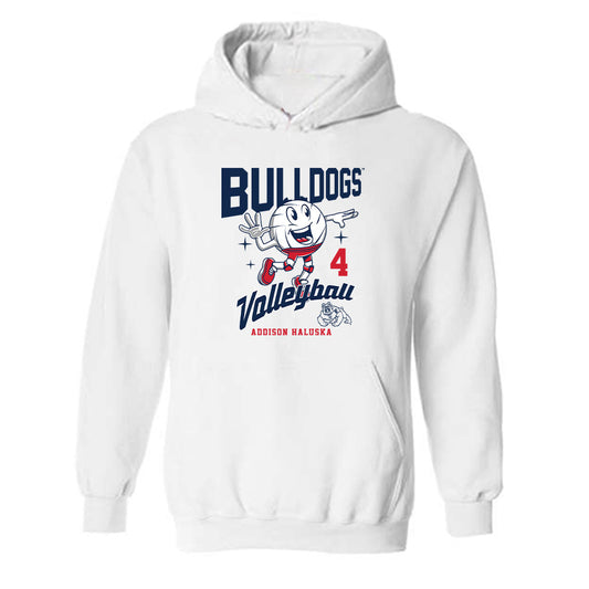 Fresno State - NCAA Women's Volleyball : Addison Haluska - Fashion Shersey Hooded Sweatshirt-0
