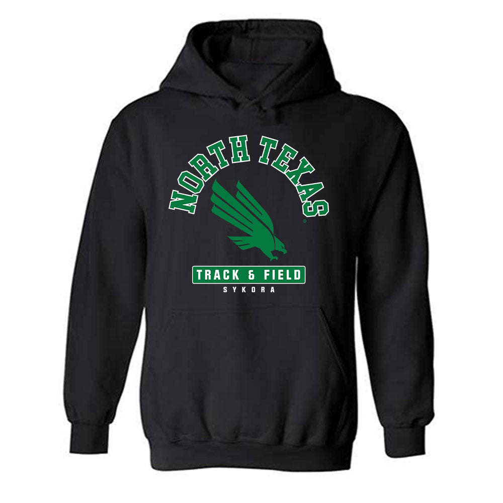 North Texas - NCAA Women's Track & Field : Addison Sykora - Fashion Shersey Hooded Sweatshirt-0