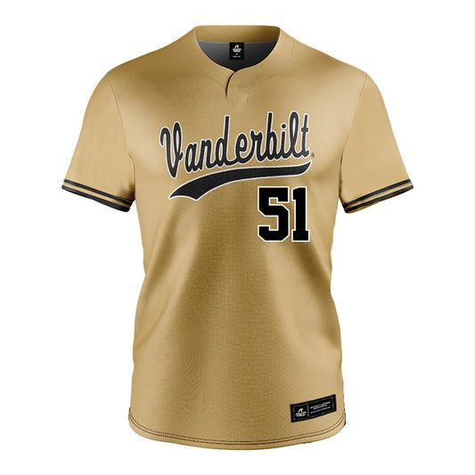 Vanderbilt - NCAA Baseball : Ryker Waite - Gold Jersey-0