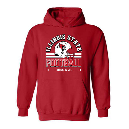 Illinois State - NCAA Football : Scotty Presson Jr. - Classic Fashion Shersey Hooded Sweatshirt-0