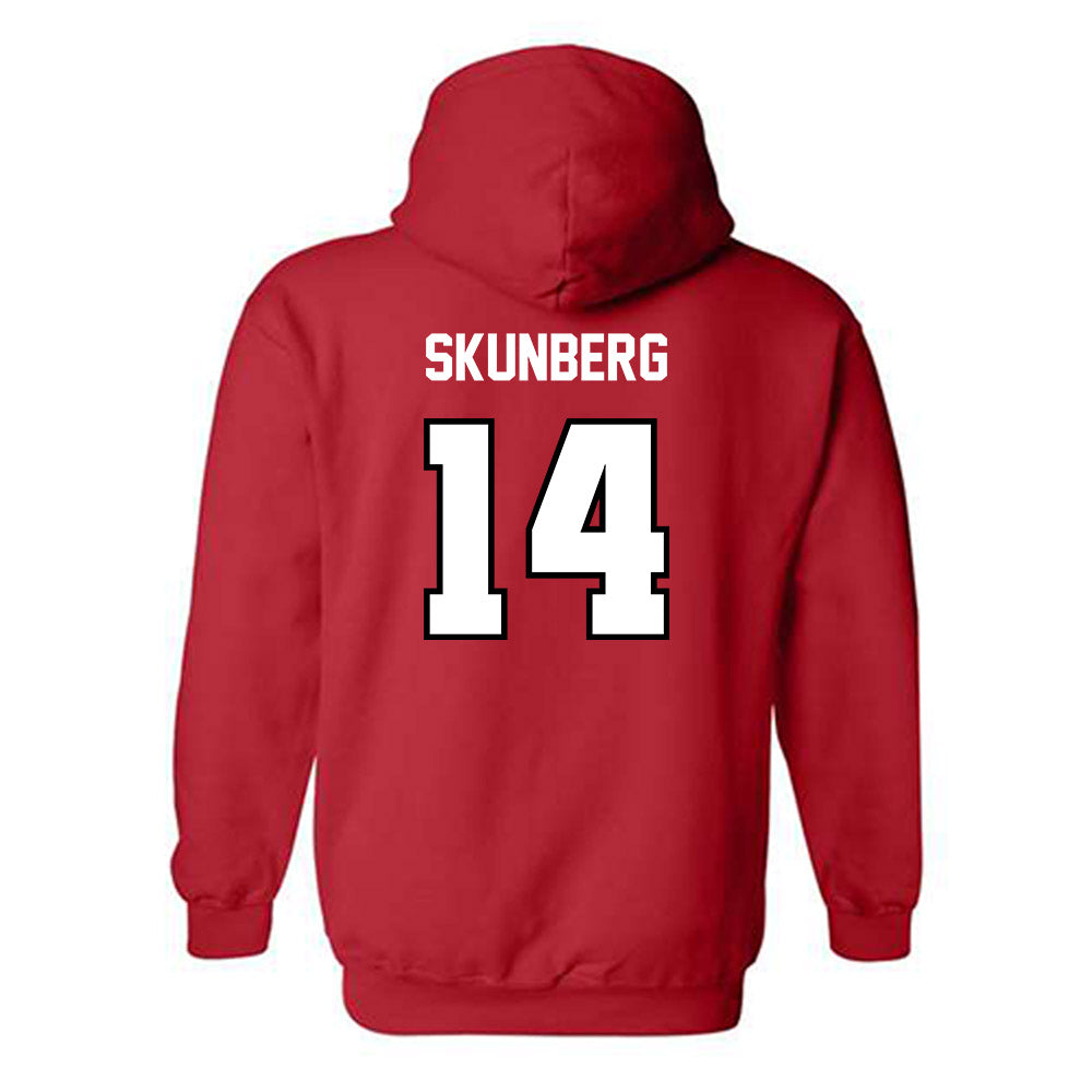 Illinois State - NCAA Men's Basketball : Boden Skunberg - Replica Shersey Hooded Sweatshirt