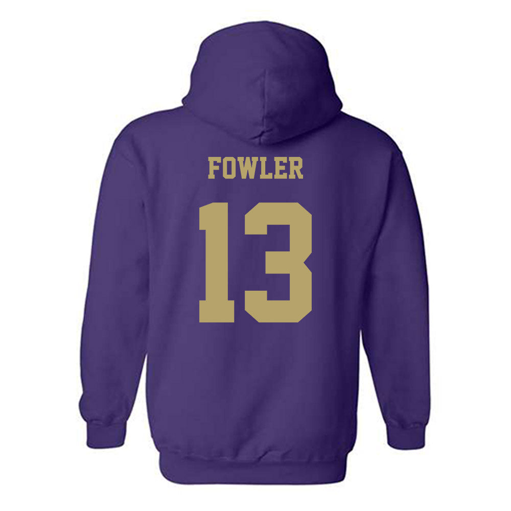 JMU - NCAA Men's Basketball : Preston Fowler - Fashion Shersey Hooded Sweatshirt-1
