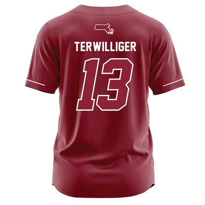UMass - NCAA Baseball : Dylan Terwilliger - Burgundy Jersey-1