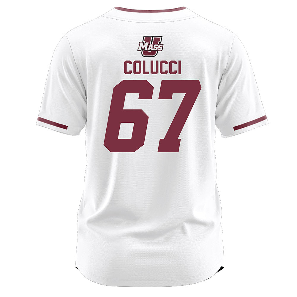 UMass - NCAA Softball : grace colucci - White Softball Jersey