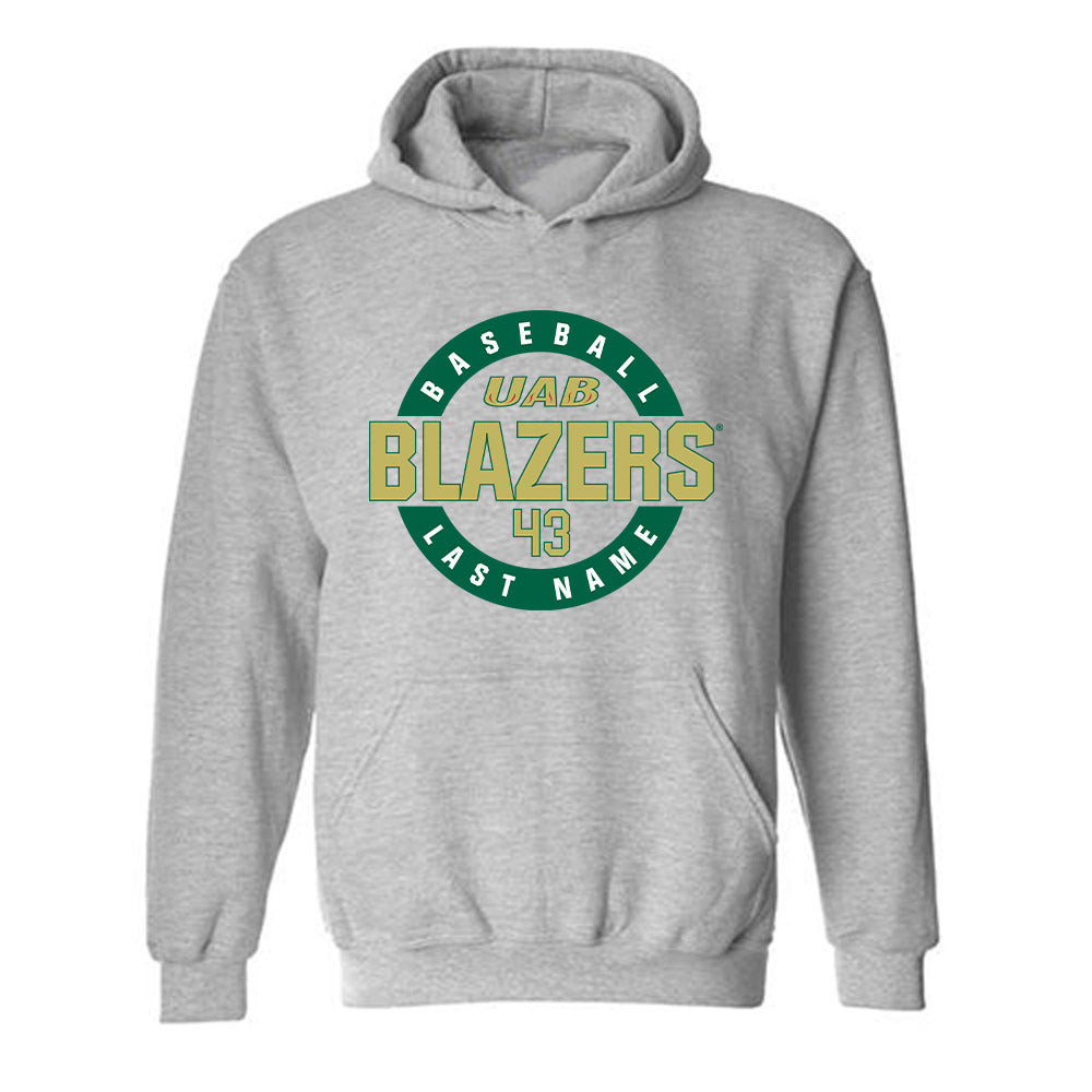 UAB - NCAA Baseball : Brooks House - Classic Fashion Shersey Hooded Sweatshirt