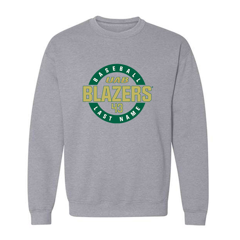 UAB - NCAA Baseball : Brooks House - Classic Fashion Shersey Crewneck Sweatshirt