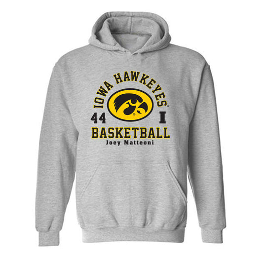 Iowa - NCAA Men's Basketball : Joey Matteoni - Classic Fashion Shersey Hooded Sweatshirt-0