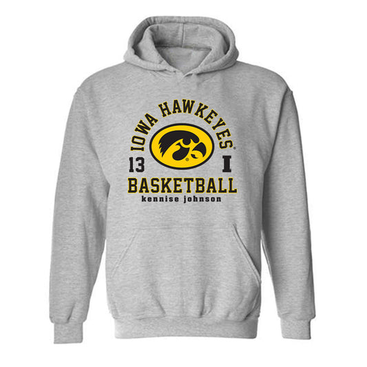 Iowa - NCAA Women's Basketball : Kennise Johnson - Classic Fashion Shersey Hooded Sweatshirt-0