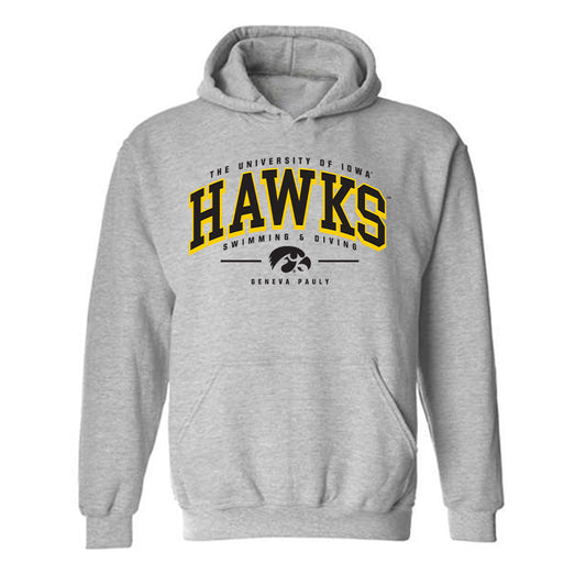 Iowa - NCAA Women's Swimming & Diving : Geneva Pauly - Classic Fashion Shersey Hooded Sweatshirt-0