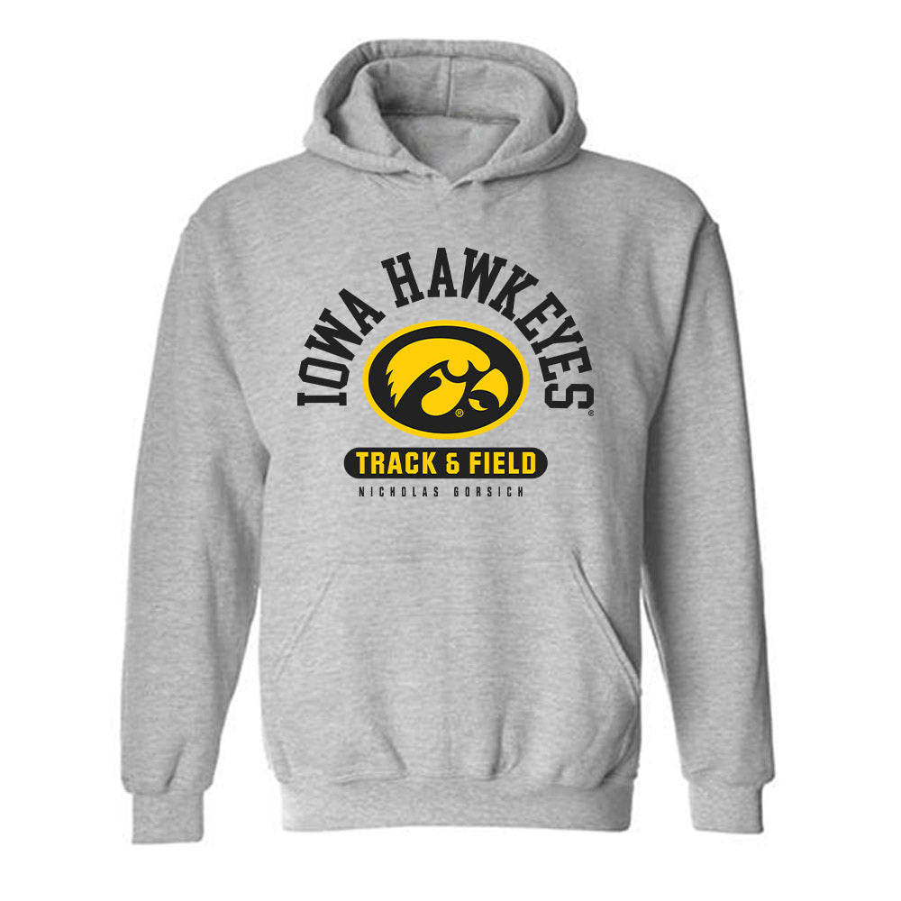 Iowa - NCAA Men's Track & Field : Nicholas Gorsich - Classic Fashion Shersey Hooded Sweatshirt-0