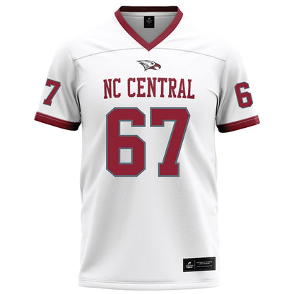 NCCU - NCAA Football : Cicero Leak IV - White Football Jersey-0