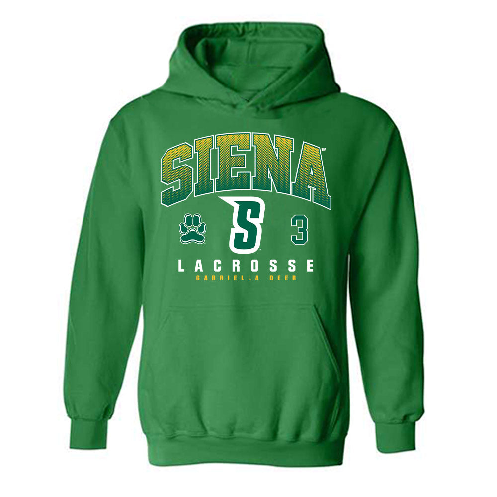 Siena - NCAA Women's Lacrosse : Gabriella Deer - Classic Fashion Shersey Hooded Sweatshirt-0