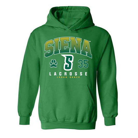 Siena - NCAA Men's Lacrosse : Logan Banek - Classic Fashion Shersey Hooded Sweatshirt-0