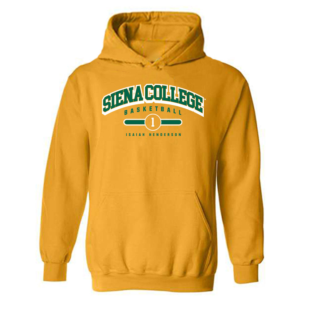 Siena - NCAA Men's Basketball : Isaiah Henderson - Classic Fashion Shersey Hooded Sweatshirt-0