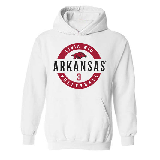 Arkansas - NCAA Women's Volleyball : Livia Niu - Classic Fashion Shersey Hooded Sweatshirt-0