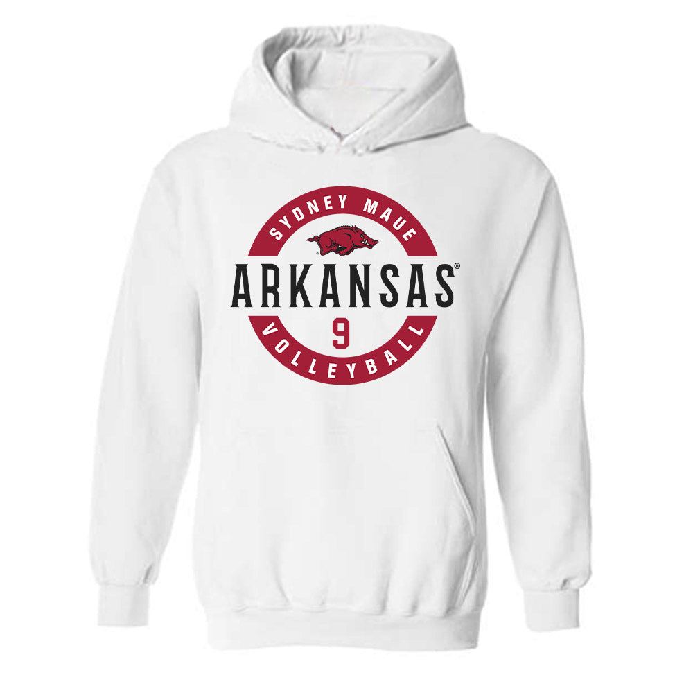 Arkansas - NCAA Women's Volleyball : Sydney Maue - Classic Fashion Shersey Hooded Sweatshirt-0