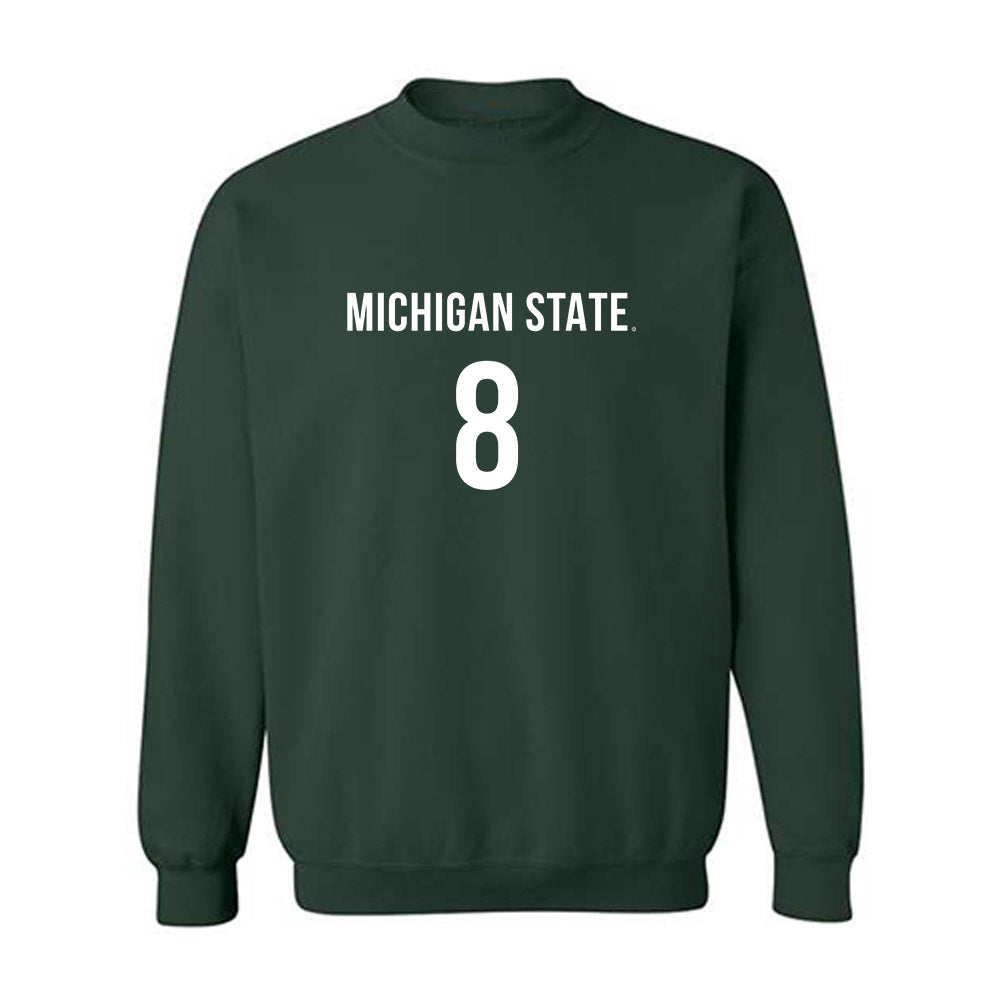 Michigan State - NCAA Women's Volleyball : Mia Hood - Replica Shersey Crewneck Sweatshirt-0