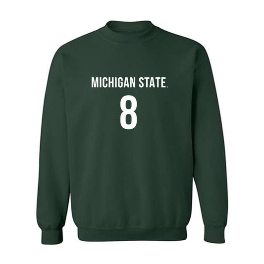 Michigan State - NCAA Women's Volleyball : Mia Hood - Replica Shersey Crewneck Sweatshirt-0
