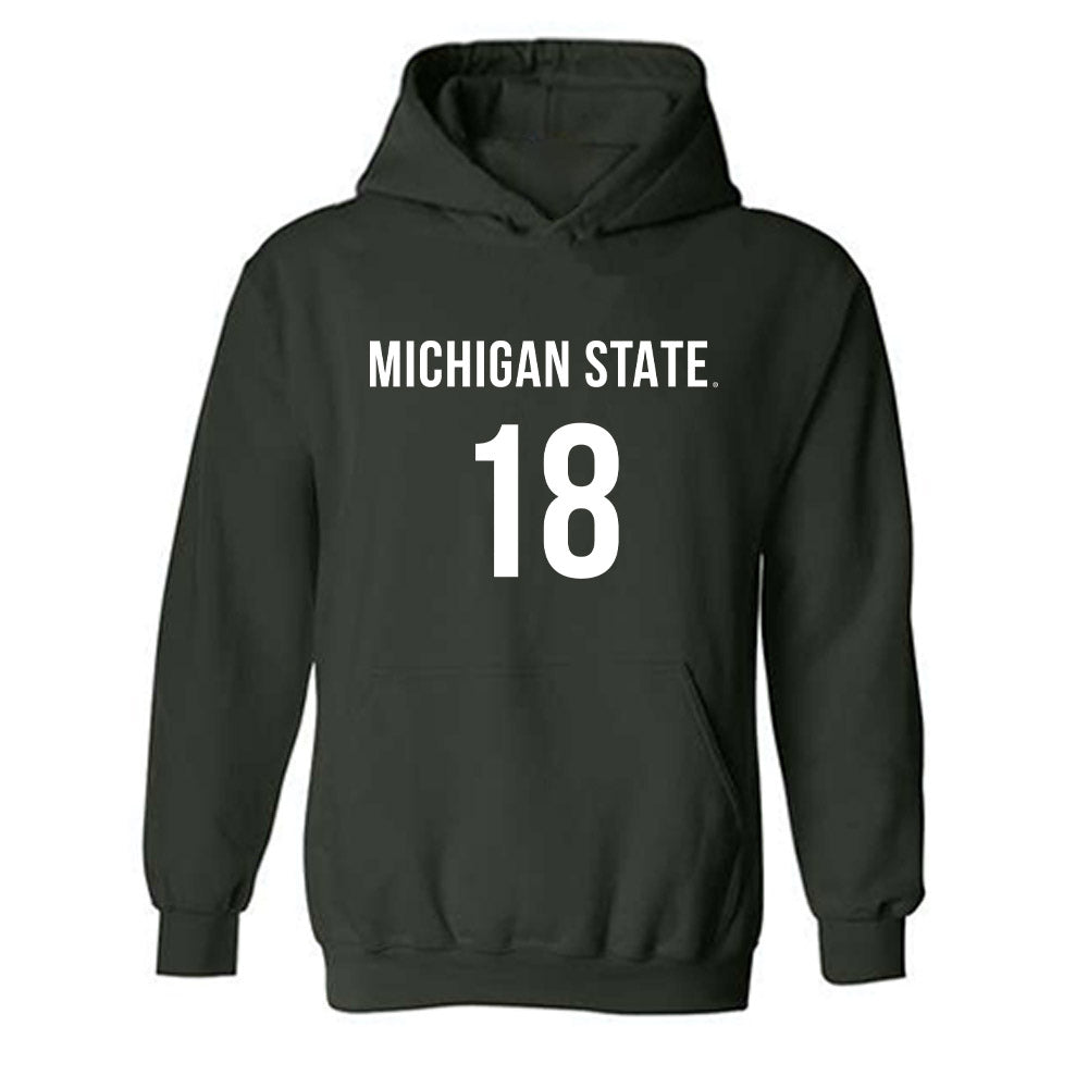 Michigan State - NCAA Women's Volleyball : Breccan Scheck - Replica Shersey Hooded Sweatshirt-0