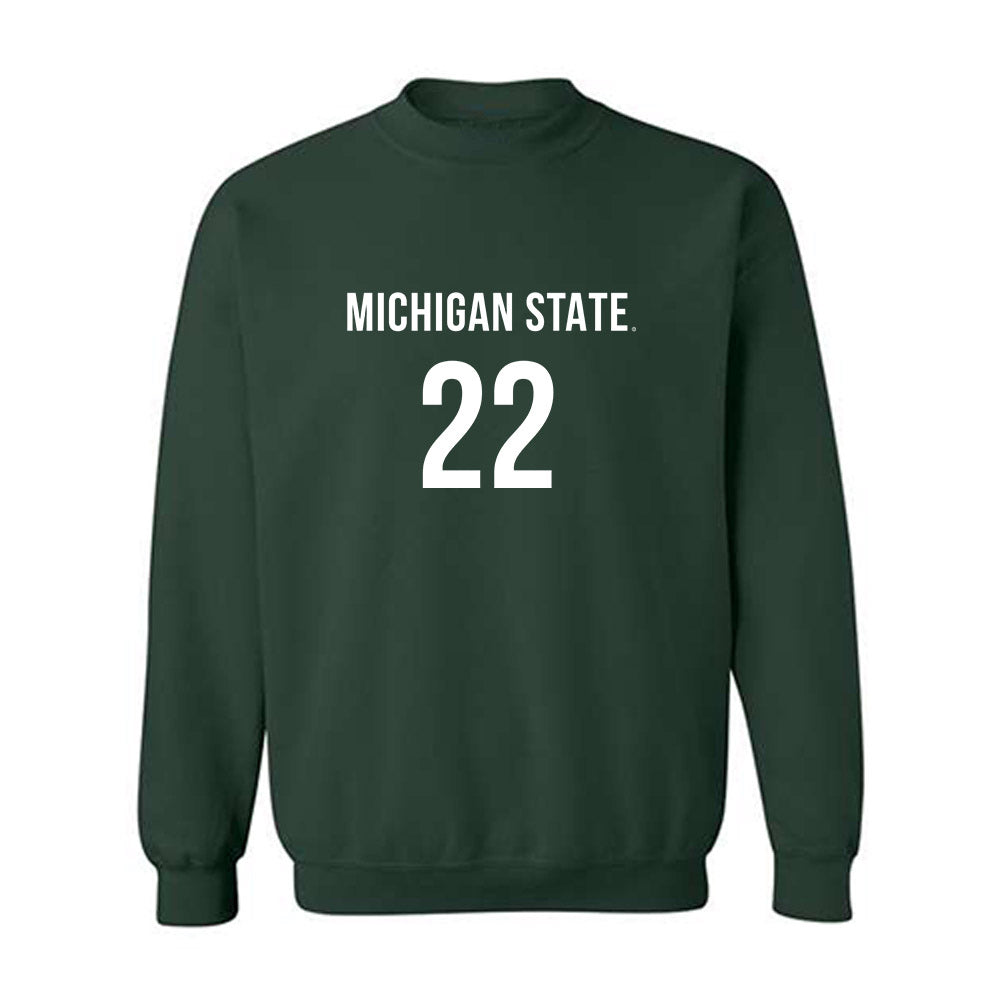 Michigan State - NCAA Women's Volleyball : Carmen Waye - Replica Shersey Crewneck Sweatshirt-0