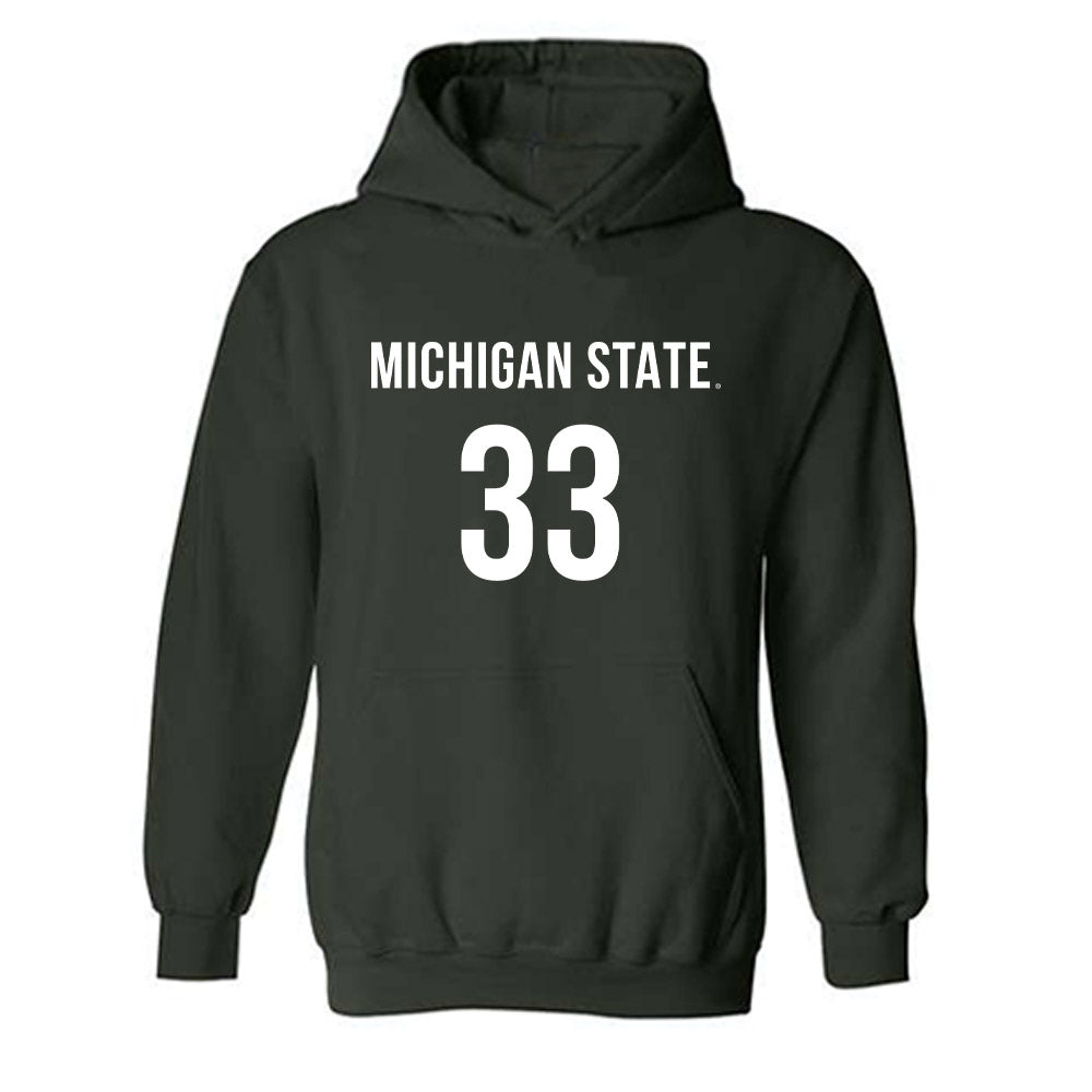 Michigan State - NCAA Women's Volleyball : Mya Bolton - Replica Shersey Hooded Sweatshirt