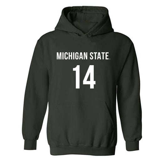 Michigan State - NCAA Women's Volleyball : Taylah Holdem - Replica Shersey Hooded Sweatshirt-0