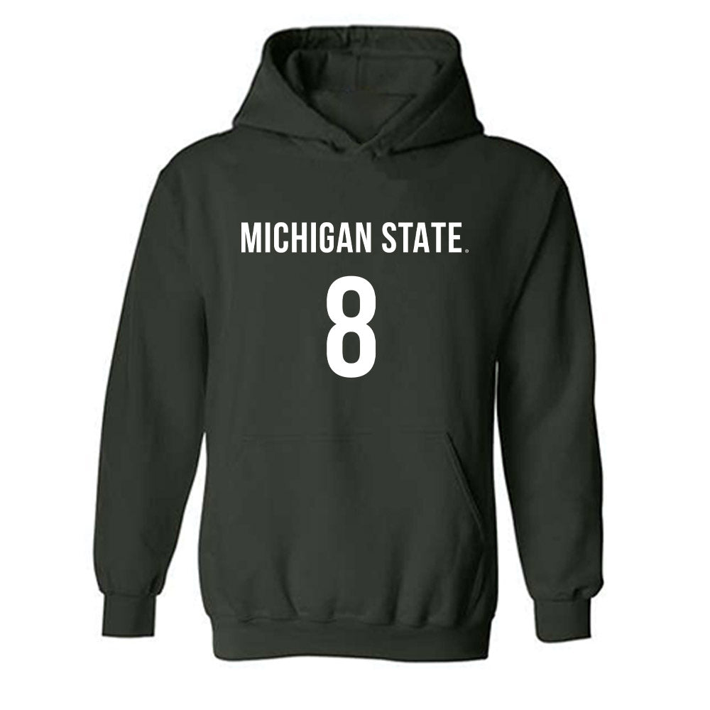Michigan State - NCAA Women's Volleyball : Mia Hood - Replica Shersey Hooded Sweatshirt-0