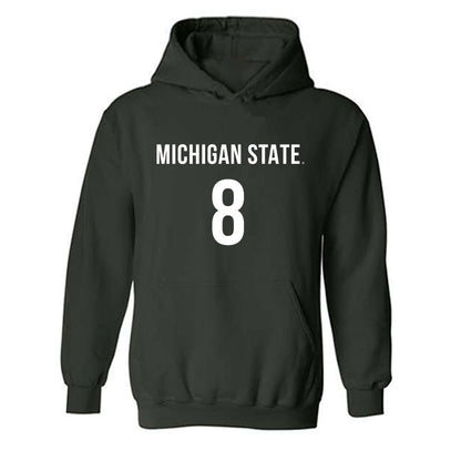 Michigan State - NCAA Women's Volleyball : Mia Hood - Replica Shersey Hooded Sweatshirt-0