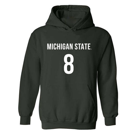 Michigan State - NCAA Women's Volleyball : Mia Hood - Replica Shersey Hooded Sweatshirt-0