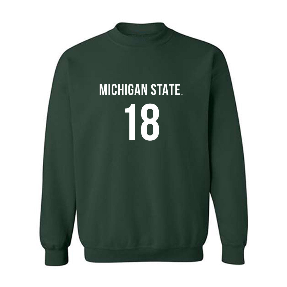 Michigan State - NCAA Women's Volleyball : Breccan Scheck - Replica Shersey Crewneck Sweatshirt-0