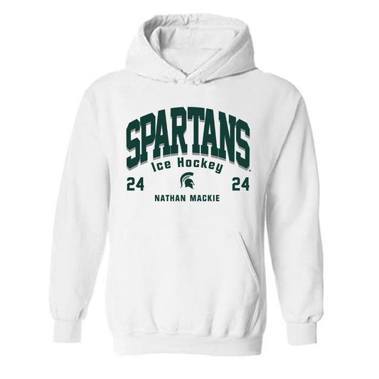 Michigan State - NCAA Men's Ice Hockey : Nathan Mackie - Classic Fashion Shersey Hooded Sweatshirt-0