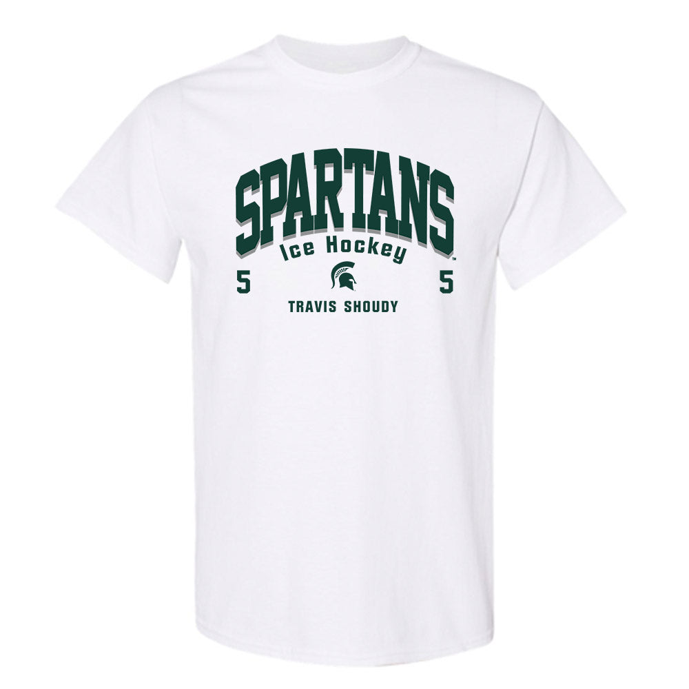Michigan State - NCAA Men's Ice Hockey : Travis Shoudy - Classic Fashion Shersey T-Shirt-0