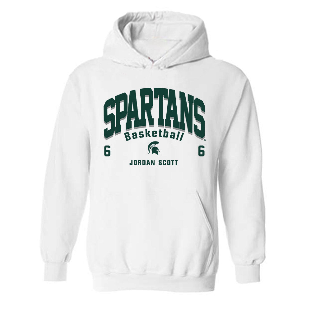 Michigan State - NCAA Men's Basketball : Jordan Scott - Classic Fashion Shersey Hooded Sweatshirt-0